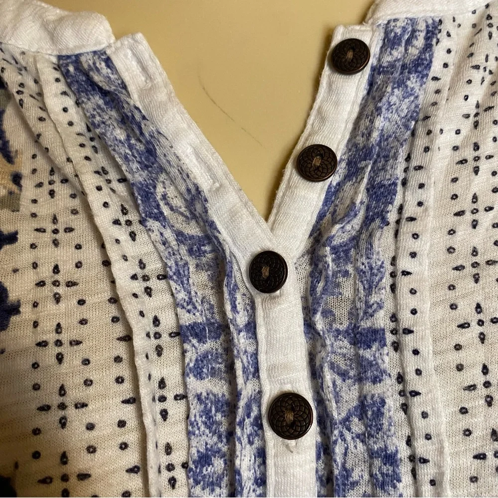 Lucky Brand Size Small Womens 3/4 Length Sleeve Floral Blouse - Picture 8 of 9